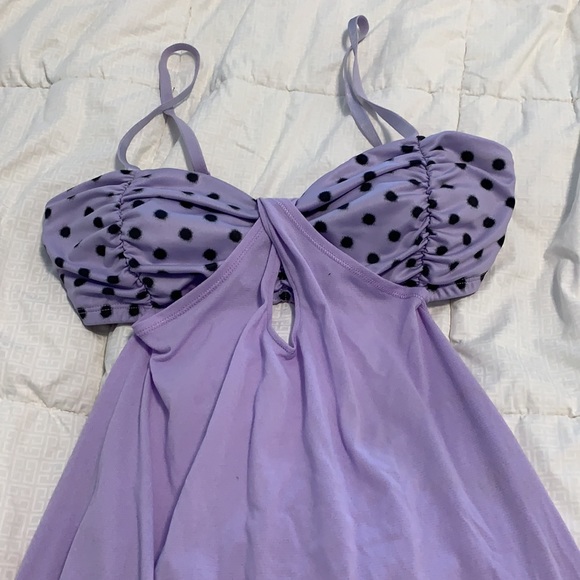 Lilac lululemon tank with polka dot bra. - Picture 2 of 3